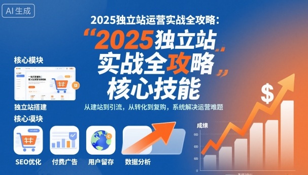 2025独立站运营实战全攻略，一站式掌握独立站运营核心技能-课程网
