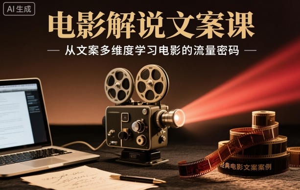 电影解说文案课，从文案多维度学习电影的流量密码-课程网