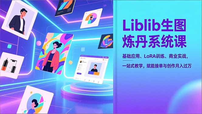 Liblib生图炼丹系统课，基础应用、LoRA训练、商业实战，一站式教学，赋能接单与创作月入过万-课程网