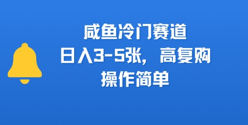 咸鱼冷门赛道，日入3-5张，高复购，操作简单-课程网