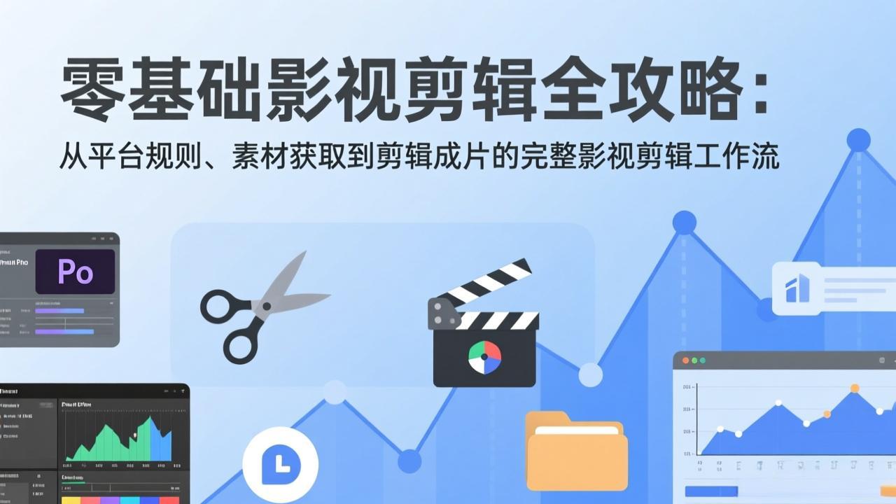 零基础影视剪辑全攻略：从平台规则、素材获取到剪辑成片的完整影视剪辑工作流-课程网