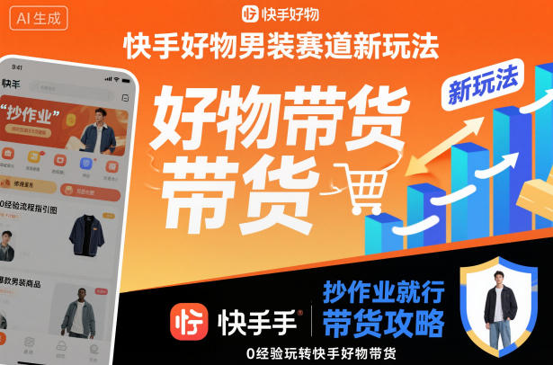 快手好物男装赛道新玩法，抄作业就行，0经验玩转快手好物带货-课程网