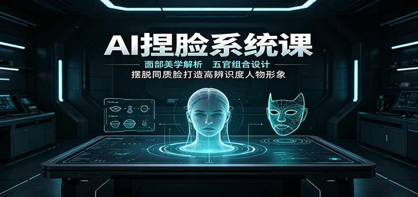 AI捏脸系统课:面部美学解析,五官组合设计,摆脱同质脸打造高辨识度人物形象 AI捏脸系统课:面部美学解析,五官组合设计,摆脱同质脸打造高辨识度人物形象