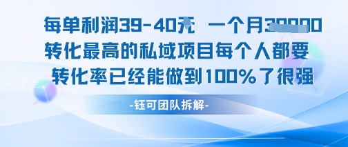 每单利润40一个月7k+转化最高的私域项目，每个人都要的产品转化率已经能做到100%-课程网