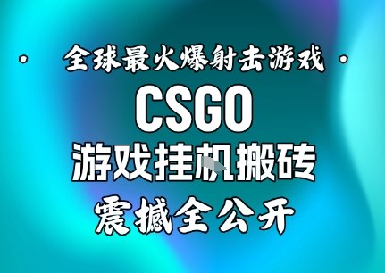 【年底大揭秘】基于全球最火爆的射击CSGO游戏挂G搬砖，日入5张+，震撼公开-课程网