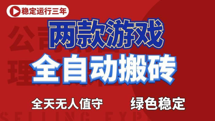 海外游戏全自动搬砖，日入1k+，全天无人值守，绿色稳定！【揭秘】-课程网
