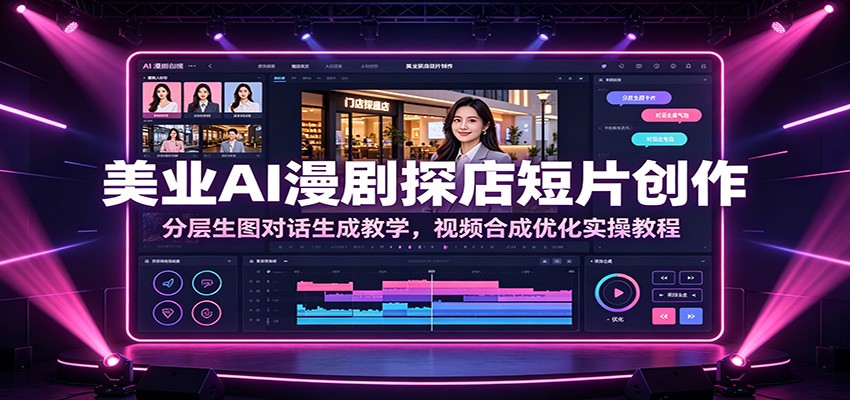 美业AI漫剧探店短片创作：分层生图对话生成教学，视频合成优化实操教程-课程网