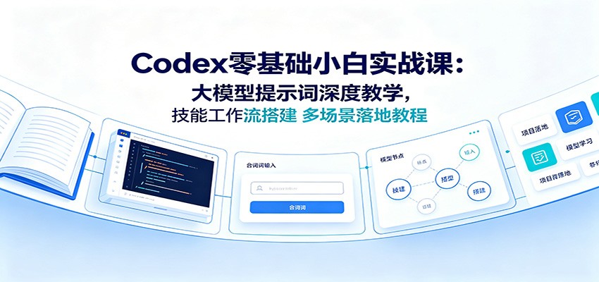 Codex零基础小白实战课：大模型提示词深度教学，技能工作流搭建多场景落地教程-课程网