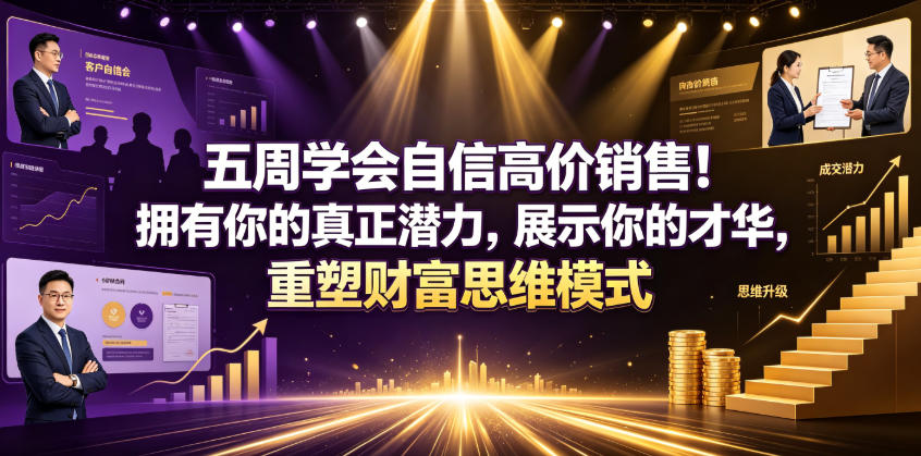 五周学会自信高价销售！拥有你的真正潜力，展示你的才华，重塑财富思维模式【原创双语字幕】-课程网