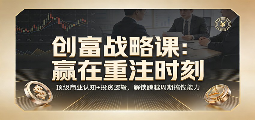 《创富战略课：赢在重注时刻》顶级商业认知+投资逻辑，解锁跨越周期搞钱能力-课程网