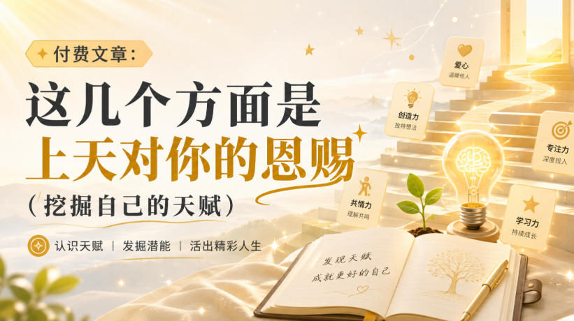 付费文章：这几个方面是上天对你的恩赐（挖掘自己的天赋）-课程网
