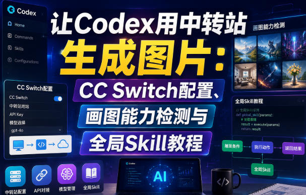 让Codex用中转站生成图片：CC Switch配置、画图能力检测与全局Skill教程-课程网