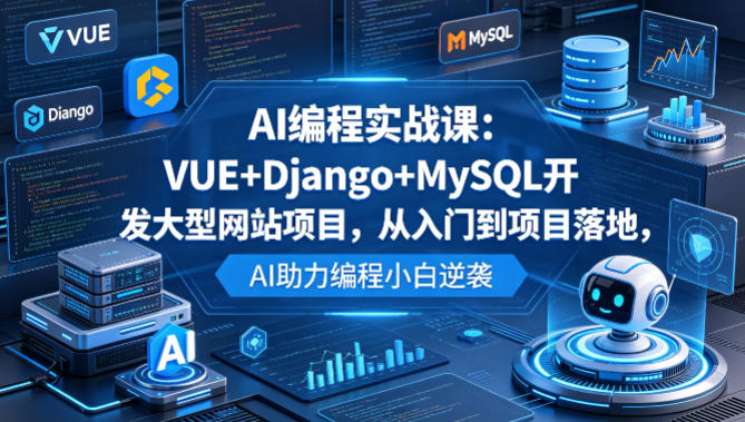 AI编程实战课：VUE+Django+MySQL开发大型网站项目，从入门到项目落地，AI助力编程小白逆袭-课程网