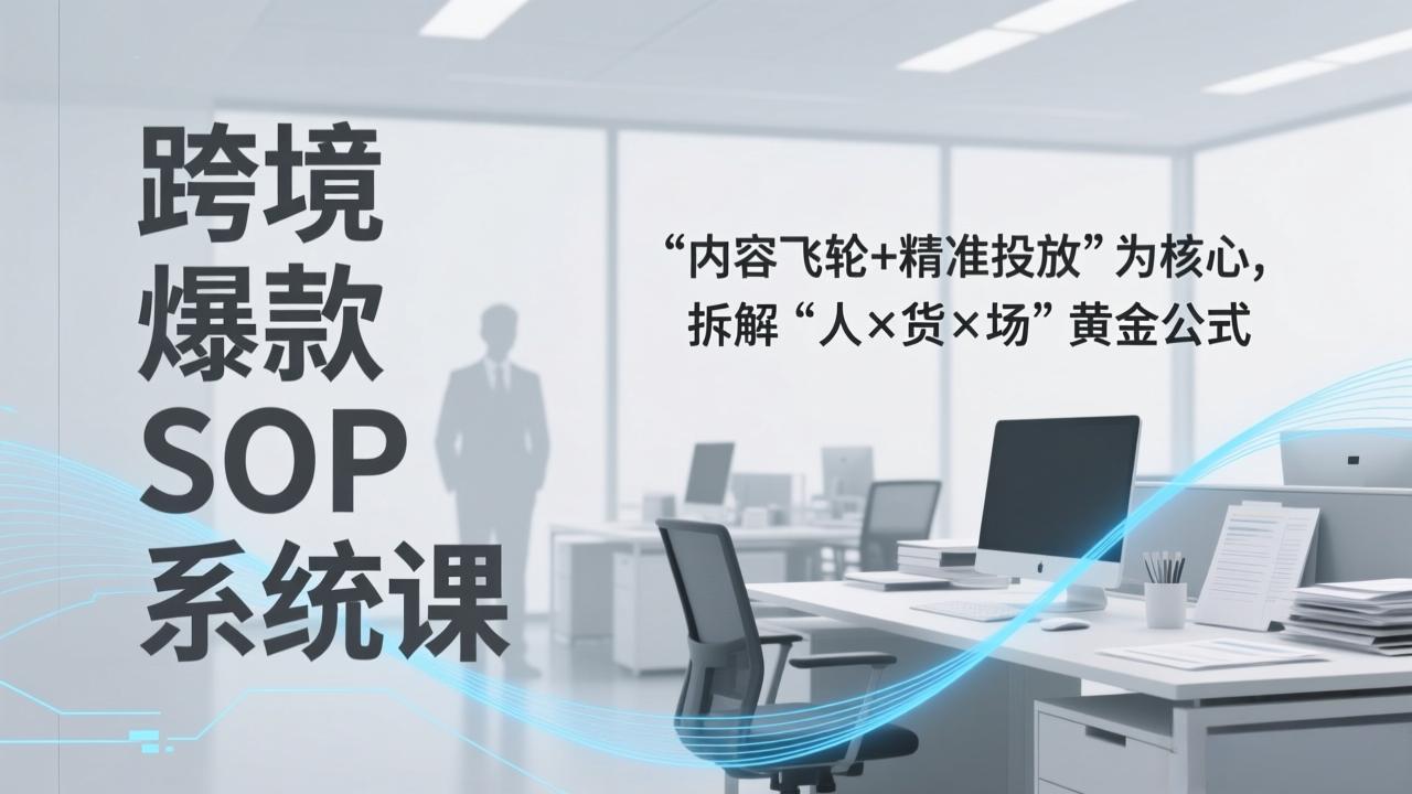 跨境爆款SOP系统课，“内容飞轮+精准投放”为核心，拆解“人×货×场”黄金公式-课程网