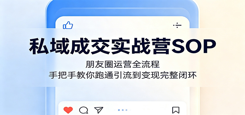 私域成交实战营SOP：朋友圈运营全流程，手把手教你跑通引流到变现完整闭环-课程网