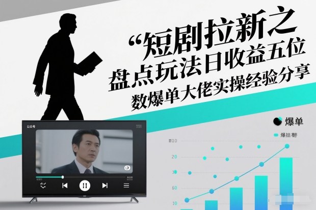 短剧拉新之盘点玩法日收益五位数爆单大佬实操经验分享 短剧拉新之盘点类简单粗暴的玩法全流程实操课，小白也能轻松做-课程网