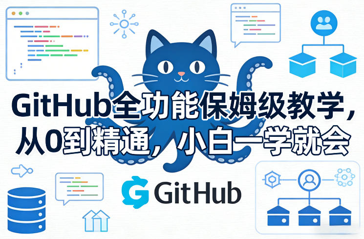 GitHub全功能保姆级教学，从0到精通，小白一学就会-课程网