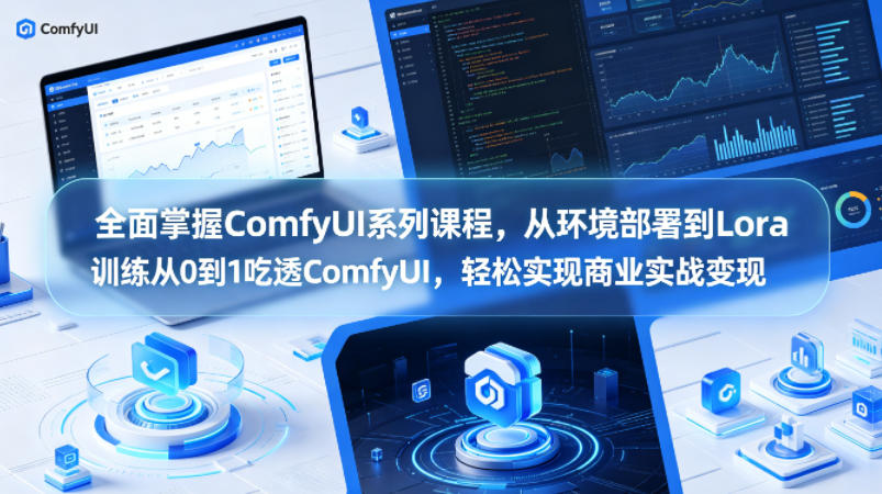 全面掌握ComfyUI系列课程，从环境部署到Lora训练从0到1吃透ComfyUI，轻松实现商业实战变现-课程网