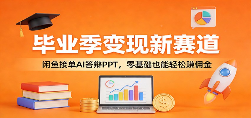 毕业季变现新赛道：闲鱼接单AI答辩PPT，零基础也能轻松赚佣金-课程网