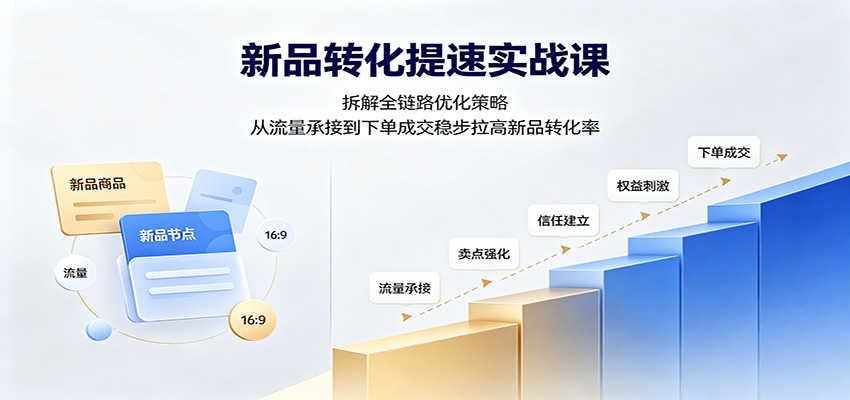 新品转化提速实战课：拆解全链路优化策略，从流量承接到下单成交稳步拉高新品转化率-课程网