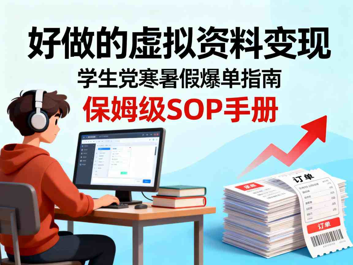 好做的虚拟资料变现，针对学生群体，寒暑假销量夸张【保姆级SOP手册】-课程网