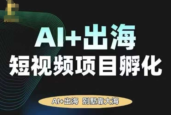 AI·TikTok AI+出海短视频项目孵化，陪你从0-1借助AI实现出海变现-课程网