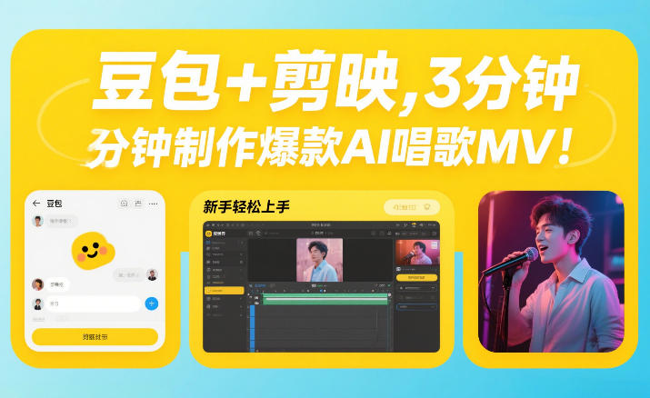 豆包+剪映，3分钟制作爆款AI唱歌MV，新手轻松上手-课程网