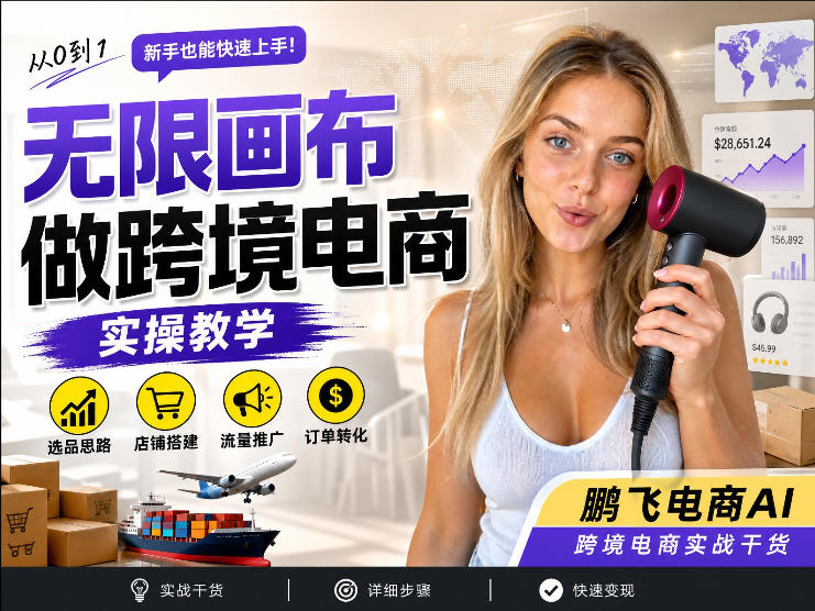 【跨境电商必备】AI无线画布制作商品宣传视频，四步搞定，无线画布工作流，操作简单好上手-课程网