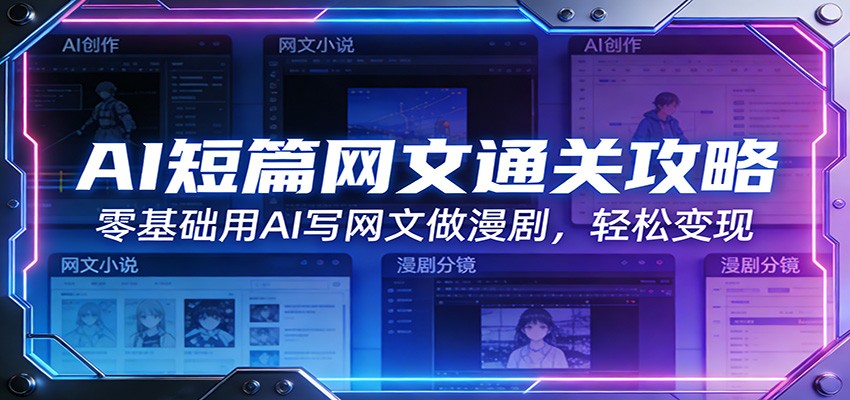 AI短篇网文通关攻略：零基础用AI写网文做漫剧，轻松变现-课程网