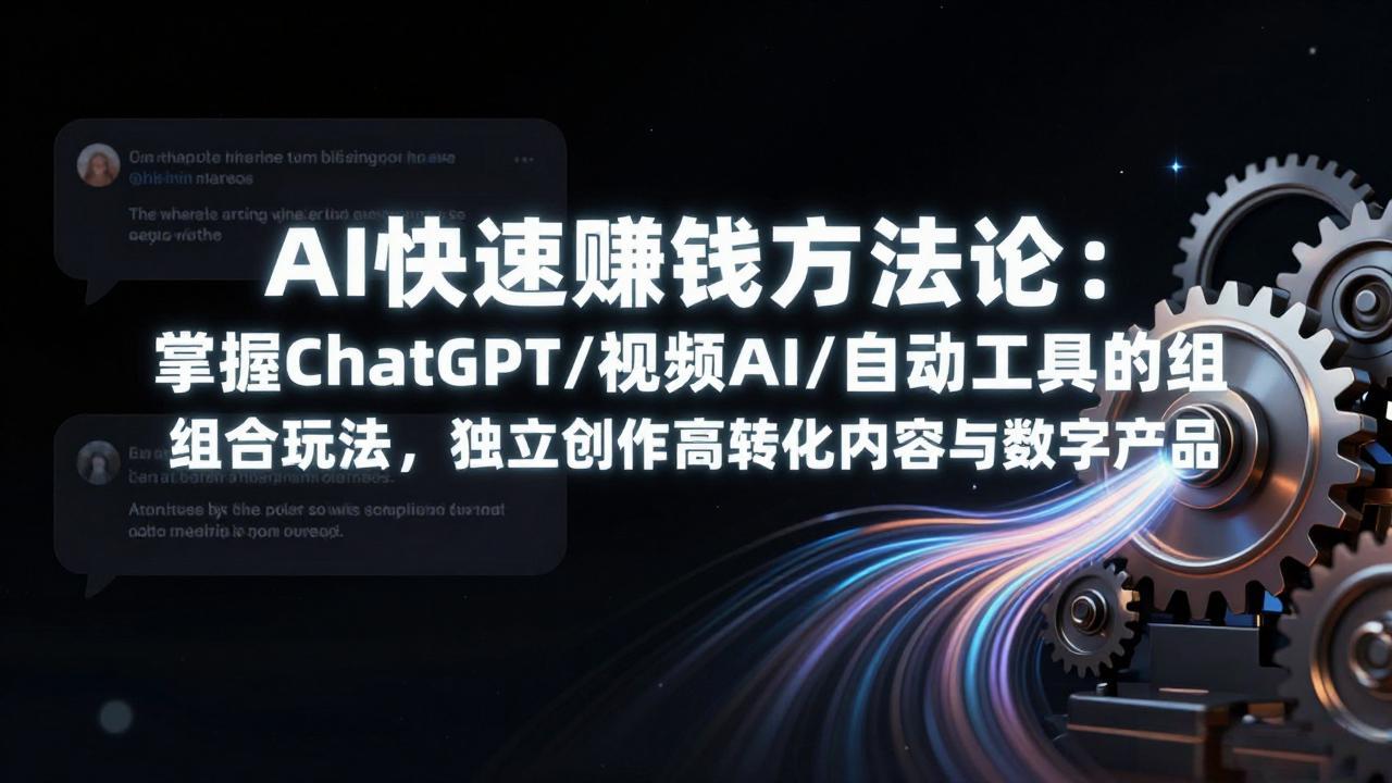 AI快速赚钱方法论：掌握ChatGPT/视频AI/自动化工具的组合玩法，独立创作高转化内容与数字产品-课程网