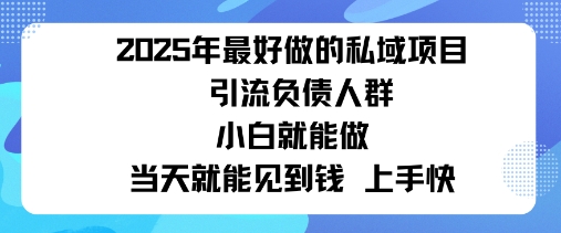 2025私域风口：盯紧负债群体，变现猛，不挑人，有手就行当天见钱-课程网