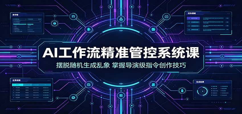 AI工作流精准管控系统课：摆脱随机生成乱象，掌握导演级指令创作技巧-课程网