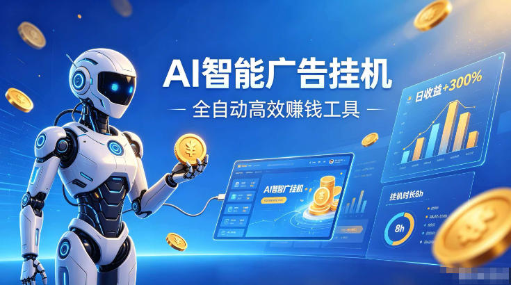 AI智能广告挂G，在家自动賺收益，全程无需人工操作、不用直播、不用拉人【揭秘】-课程网