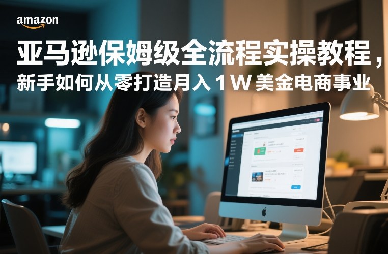 亚马逊保姆级全流程实操教程，新手如何从零打造月入1W美金电商事业-课程网