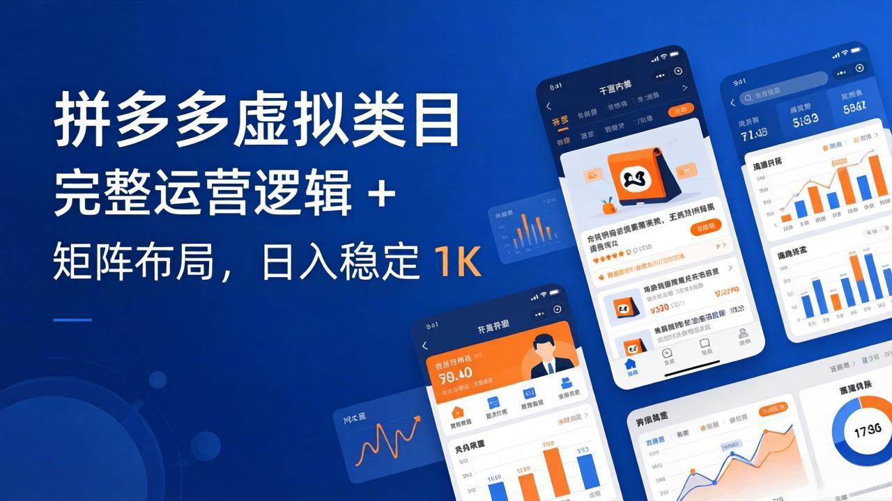 拼多多虚拟类目干货：完整运营逻辑 + 矩阵布局，日入稳定 1K-课程网