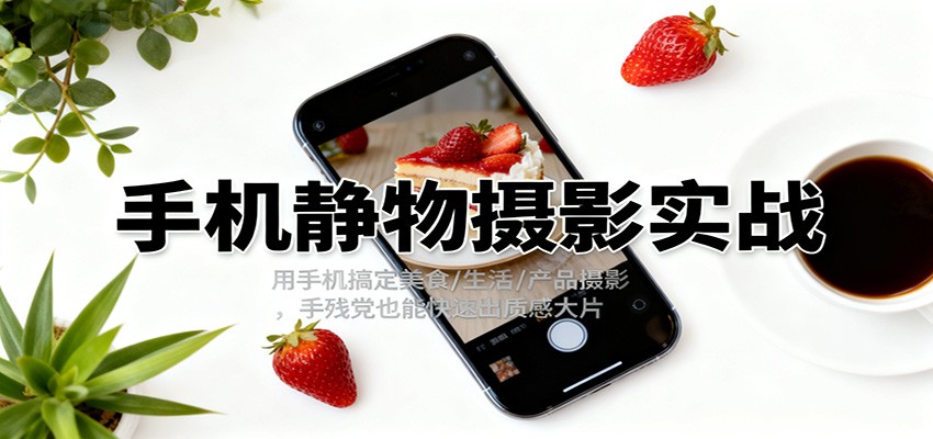 手机静物摄影实战，用手机搞定美食/生活/产品摄影，手残党也能快速出质感大片-课程网