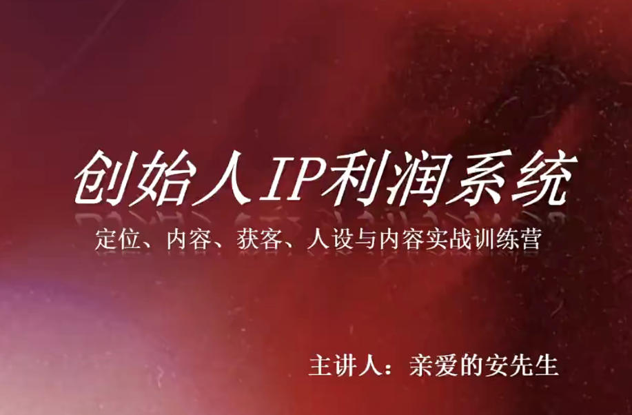 创始人IP利润系统8月训练营，定位、内容、获客、人设与内容实战训练营-课程网