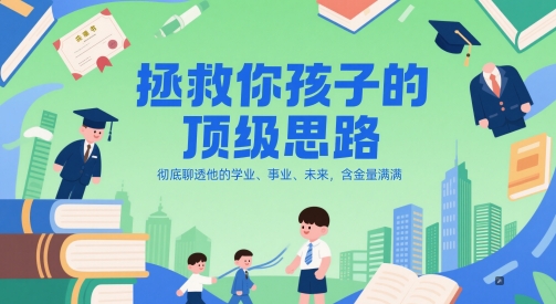 付费文章：拯救你孩子的顶级思路，彻底聊透他的学业、事业、未来，含金量满满-课程网
