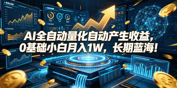 AI全自动量化自动产生收益，0基础小白月入1W，长期蓝海！【揭秘】-课程网