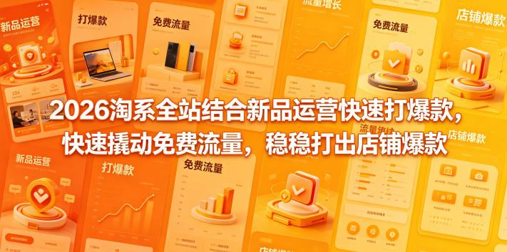 2026淘系全站结合新品运营快速打爆款，快速撬动免费流量，稳稳打出店铺爆款（更新5月12日）-课程网