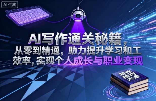 AI写作通关秘籍，从零到精通，助力提升学习和工作效率，实现个人成长与职业变现-课程网
