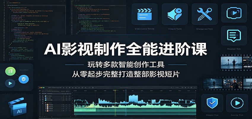 AI影视制作全能进阶课：玩转多款智能创作工具，从零起步完整打造整部影视短片-课程网