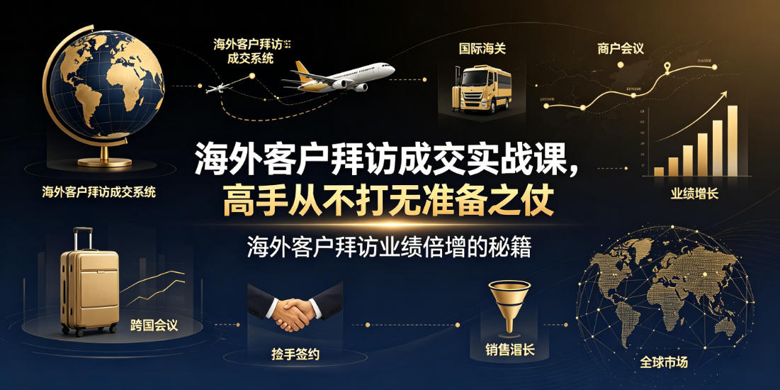 海外客户拜访成交实战课，高手从不打无准备之仗，海外客户拜访业绩倍增的秘籍-课程网