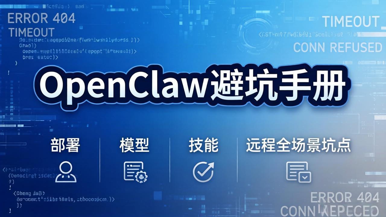 OpenClaw避坑手册：部署+模型+技能+远程全场景坑点，一次性给你说全，少走弯路-课程网