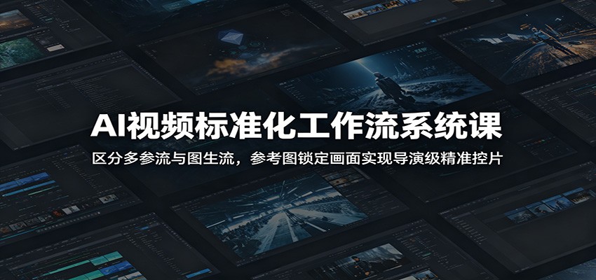 AI视频标准化工作流系统课：区分多参流与图生流，参考图锁定画面实现导演级精准控片-课程网