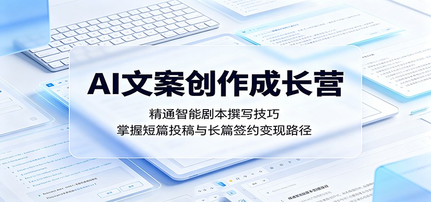 AI文案创作成长营：精通智能剧本撰写技巧，掌握短篇投稿与长篇签约变现路径-课程网