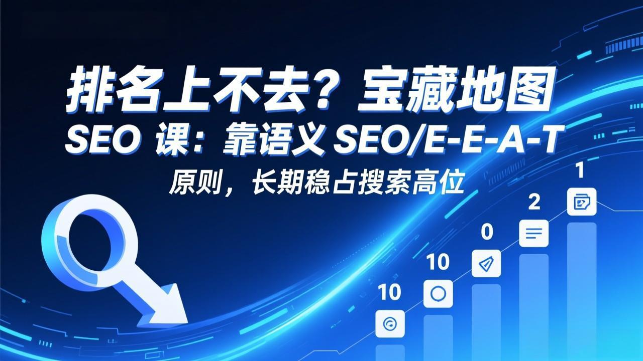 排名上不去？宝藏地图 SEO 课：靠语义 SEO+E-E-A-T 原则，长期稳占搜索高位-课程网