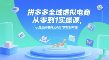 拼多多全域虚拟电商从零到1实操课，小白虚拟电商从0到1实操到精通-课程网