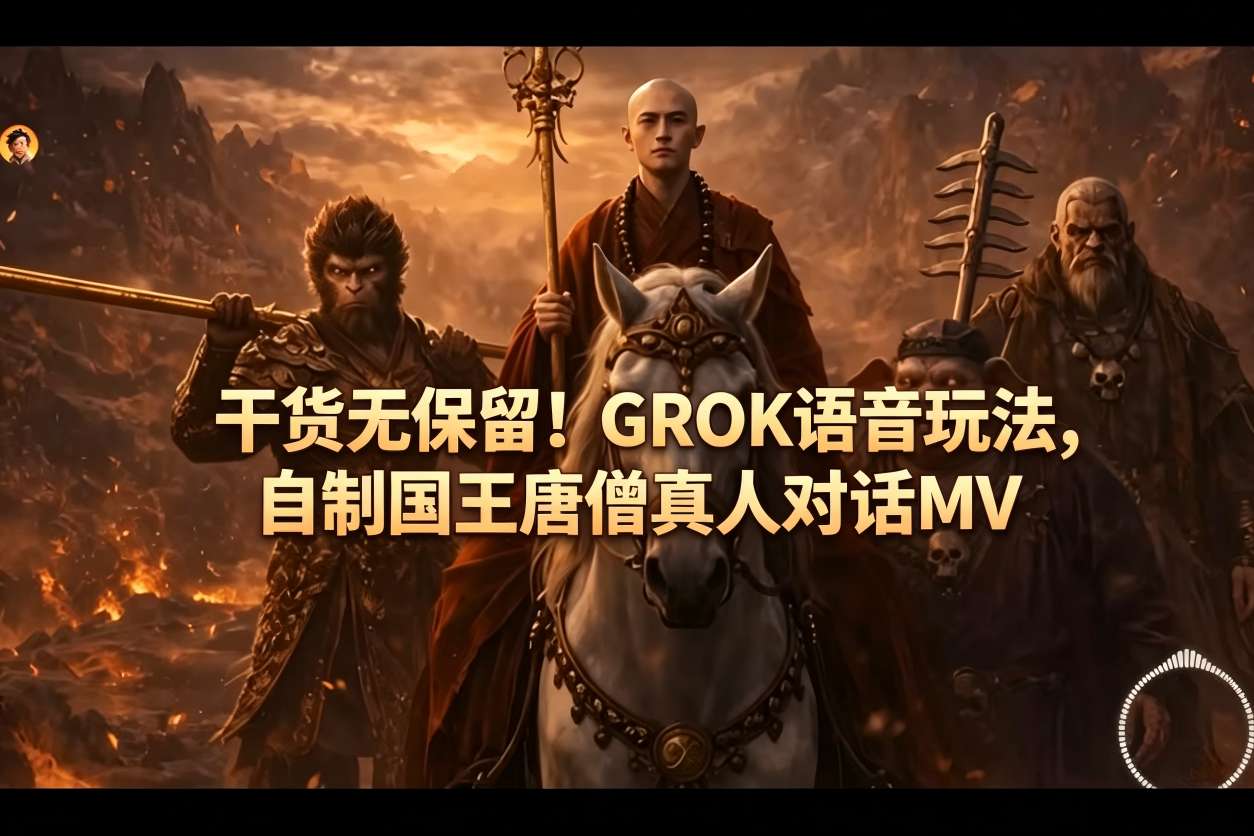 干货无保留！GROK语音玩法，自制国王唐僧真人对话MV-课程网