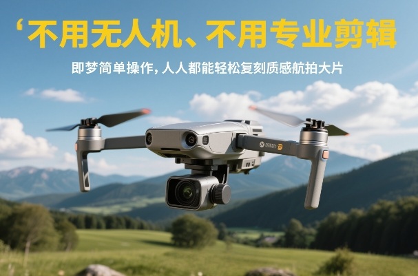 不用无人机、不用专业剪辑，即梦简单操作，人人都能轻松复刻质感航拍大片-课程网